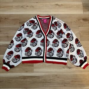 Queen of Sparkles Georgia Bulldogs Mascot Rhinestone Knit Cardigan M